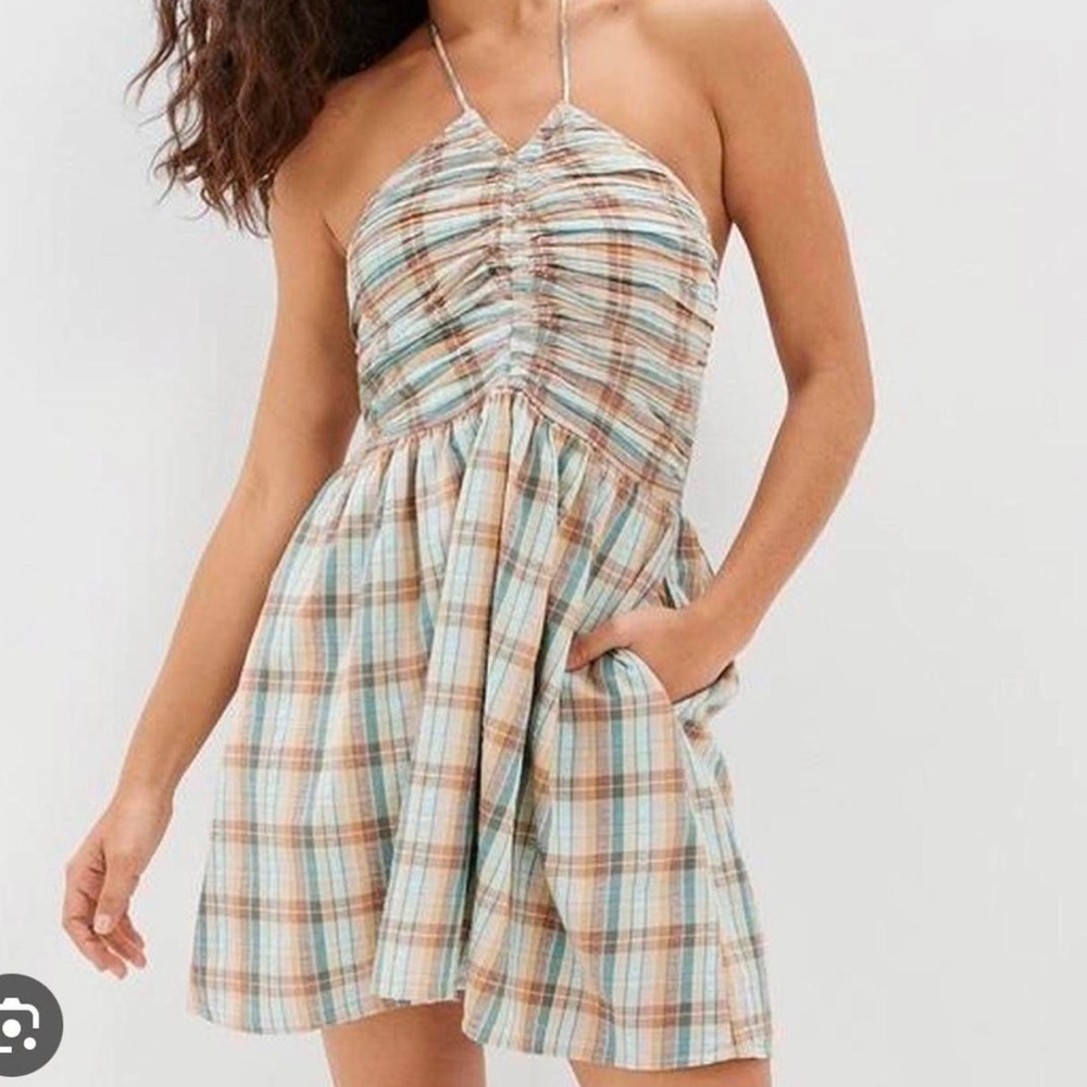 American eagle plaid halter mini dress size X-Large